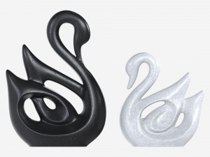 Ceramic Swan Figurines 3D Model