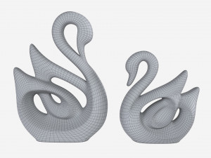 Ceramic Swan Figurines 3D Model