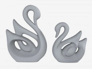 Ceramic Swan Figurines 3D Model