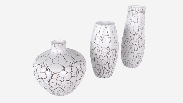 Ceramic Vases 3-set 01 3D Model .c4d .max .obj .3ds .fbx .stl .blend 