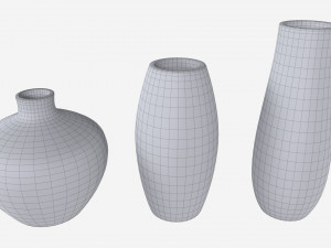 Ceramic Vases 3-set 01 3D Model