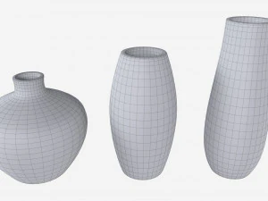 Ceramic Vases 3-set 01 3D Model
