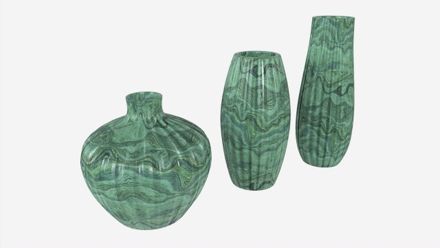 Ceramic Vases 3-set 02 3D Model .c4d .max .obj .3ds .fbx .stl .blend