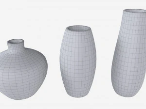 Ceramic Vases 3-set 02 3D Model