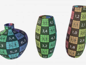 Ceramic Vases 3-set 02 3D Model