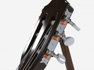 Classic acoustic guitar with stand 3D Модель