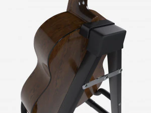 स्टैंड के साथ क्लासिक ध्वनिक गिटार 3D मॉडल