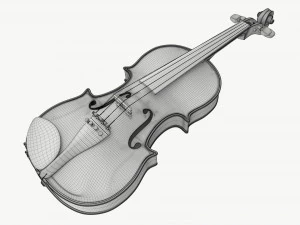 Violino classico per adulti indossato Modello 3D