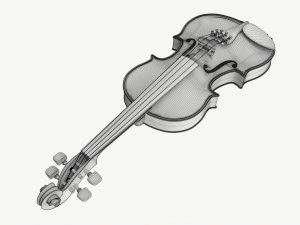 Violino classico per adulti indossato Modello 3D