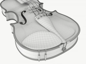Violino classico per adulti indossato Modello 3D
