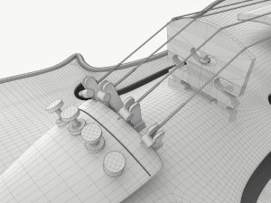 Violino classico per adulti indossato Modello 3D