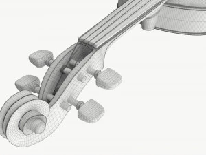 Violino classico per adulti indossato Modello 3D