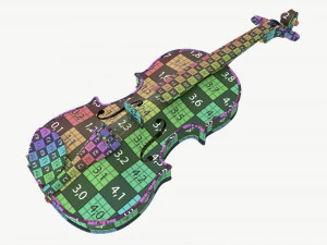 Violino classico per adulti indossato Modello 3D