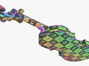 Violino classico per adulti indossato Modello 3D