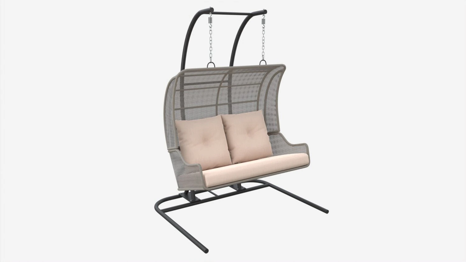 Double Steel Garden Hanging Chair 3D Model .c4d .max .obj .3ds .fbx .stl .blend 