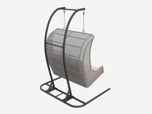 Double Steel Garden Hanging Chair Modello 3D