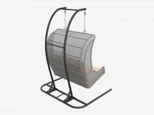 Double Steel Garden Hanging Chair 3D Model