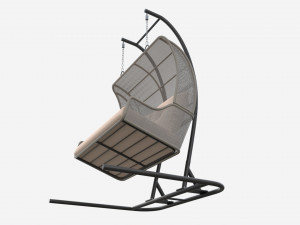 Double Steel Garden Hanging Chair Modello 3D