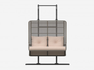 Double Steel Garden Hanging Chair Modello 3D