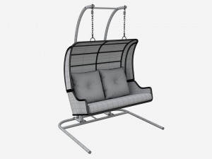 Double Steel Garden Hanging Chair Modello 3D
