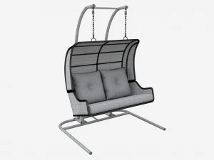 Double Steel Garden Hanging Chair 3D Model