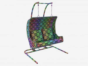 Double Steel Garden Hanging Chair 3D Model