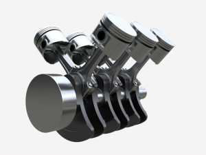 Engine crankshaft and pistons 3Dモデル
