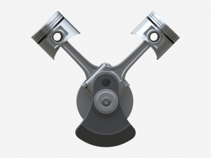 Engine crankshaft and pistons 3Dモデル
