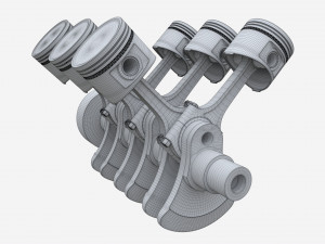 Engine crankshaft and pistons 3Dモデル