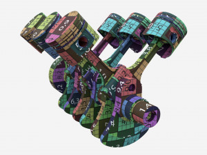 Engine crankshaft and pistons 3Dモデル