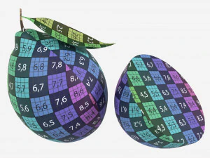 Fresh lemon with slice and leaf green 3D Model