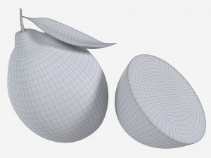 Fresh lemon with slice and leaf yellow Modello 3D