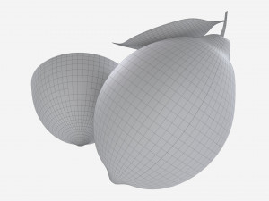Fresh lemon with slice and leaf yellow Modello 3D