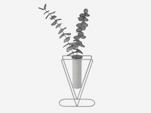 Glass hydroponic vase 01 3D मॉडल
