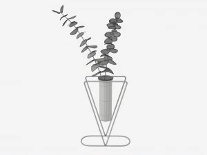 Glass hydroponic vase 01 3D Model