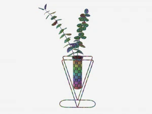 Glass hydroponic vase 01 3D Model