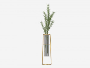 Glass hydroponic vase 02 3D Model