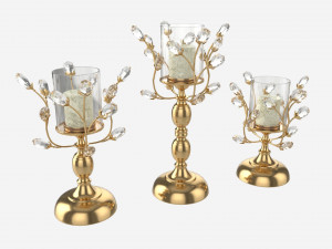 Golden Candle Holders 3Dモデル