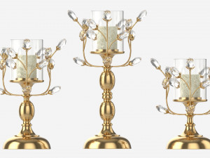 Golden Candle Holders 3D 模型