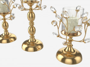 Golden Candle Holders 3D 模型