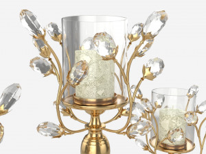 Golden Candle Holders 3D 模型