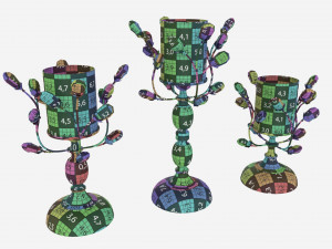 Golden Candle Holders 3D 模型
