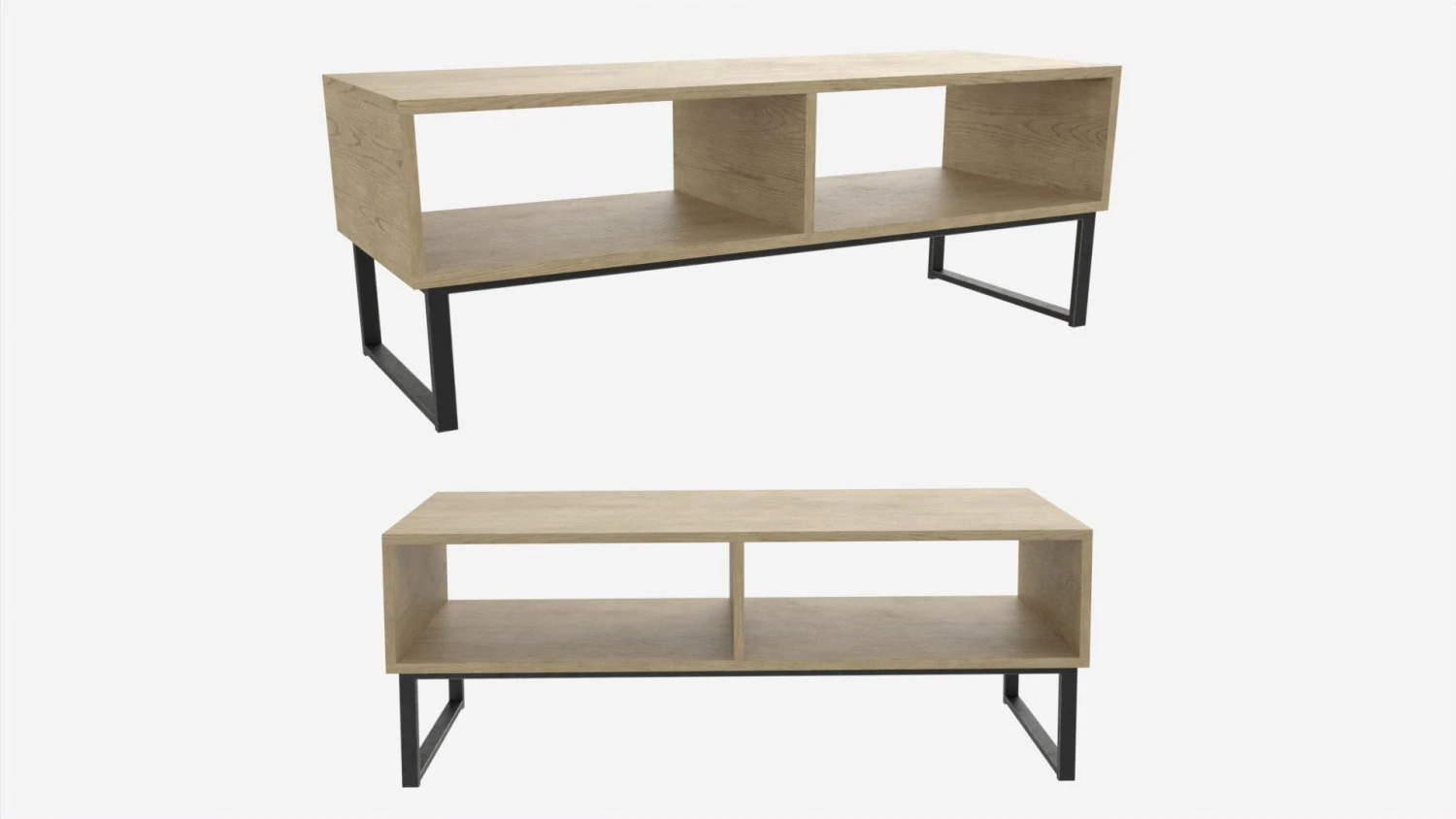 Industrial Style TV Stand 3D Model .c4d .max .obj .3ds .fbx .stl .blend