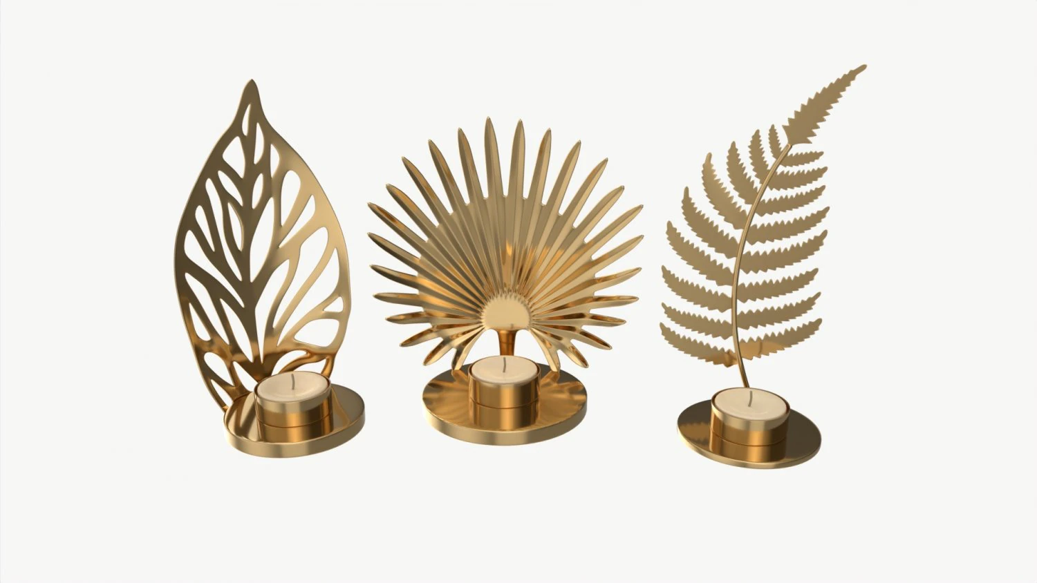 Iron Candle Holders 3D Model .c4d .max .obj .3ds .fbx .stl .blend 