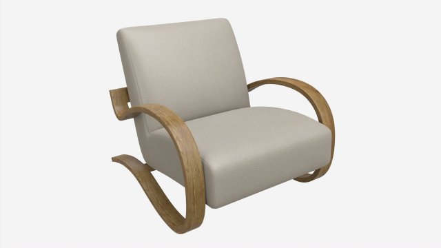 Leather Lounge Chair 3D Model .c4d .max .obj .3ds .fbx .stl .blend 