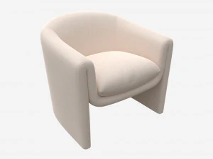 Chaise sculpturale en lin Modèle 3D