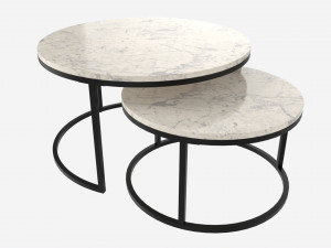 Marble Texture Coffee Table 2 in 1 3D Model