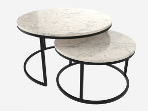 Marble Texture Coffee Table 2 in 1 3D 모델