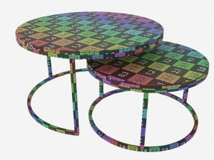 Marble Texture Coffee Table 2 in 1 3Dモデル