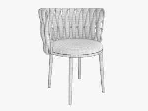Modern chair upholstered 02 3D Model